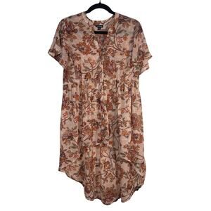 Torrid Lexie Babydoll Chiffon Tunic Floral Hi-Lo Blouse Top Size 00 / 10 / 12